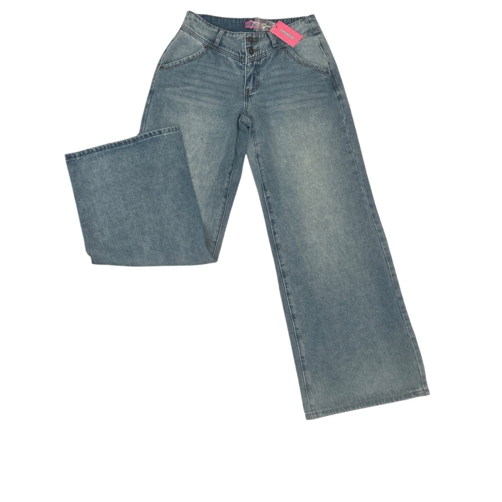 Edikted Light Blue Wide Leg Jeans